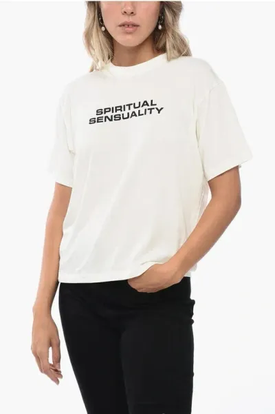 Liberal Youth Ministry Crew Neck Spiritual Sensuality Printed T-shirt In White