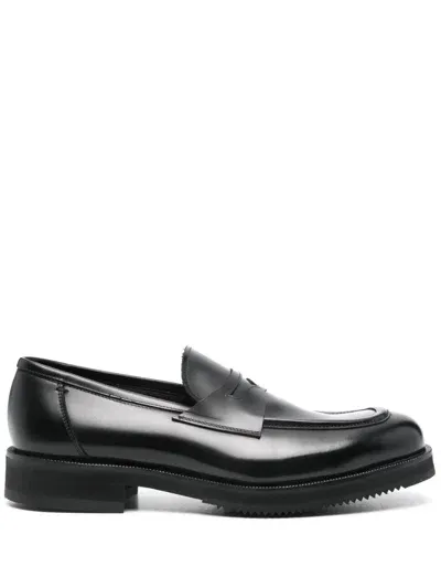 Lidfort Leather Loafers In Black