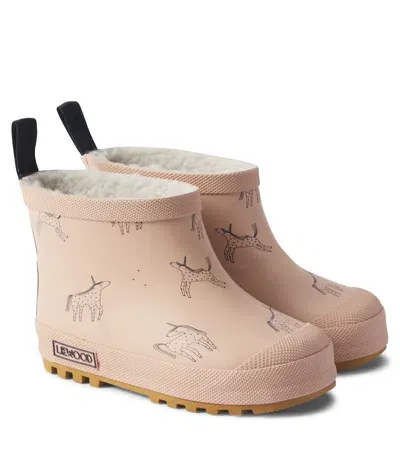 Liewood Kids' Jesse Faux Shearling-lined Rain Boots In Pink