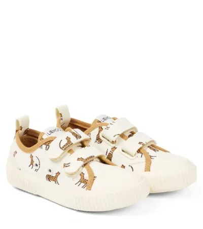 Liewood Kids' Kim Printed Canvas Sneakers In Leopard / Sandy