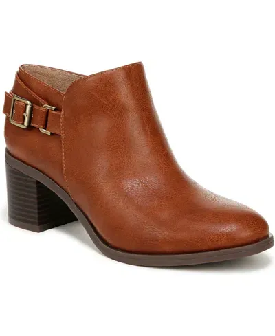 Lifestride Lorelai Block Heel Booties In Tan Faux Leather