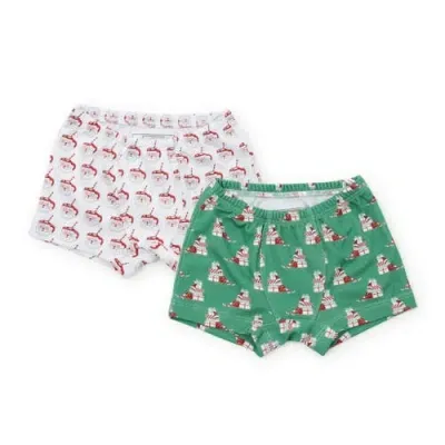 Lila And Hayes Kids'  James Boys' Underwear Set In Hot Cocoa/santa's Helper