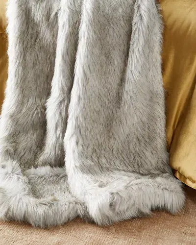 Lili Alessandra Faux Fur Throw In Silver