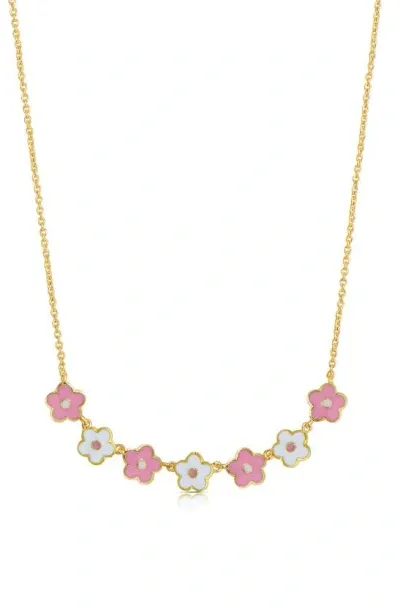 Lily Nily Kids' Flower Link Frontal Necklace In Pink