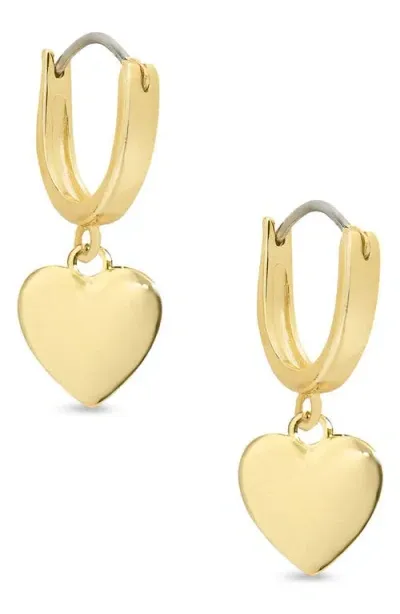 Lily Nily Kids' Heart Drop Hoop Earrings In Gold