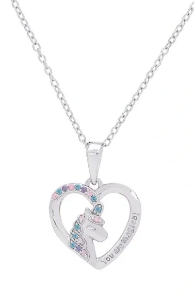 Lily Nily Kids' Magical Unicorn Pendant Necklace In Silver