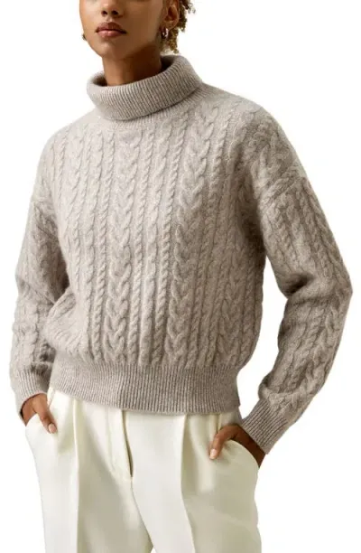 Lilysilk Cashmere Cable Knit Jumper Sweater For Women In Mixed Beige