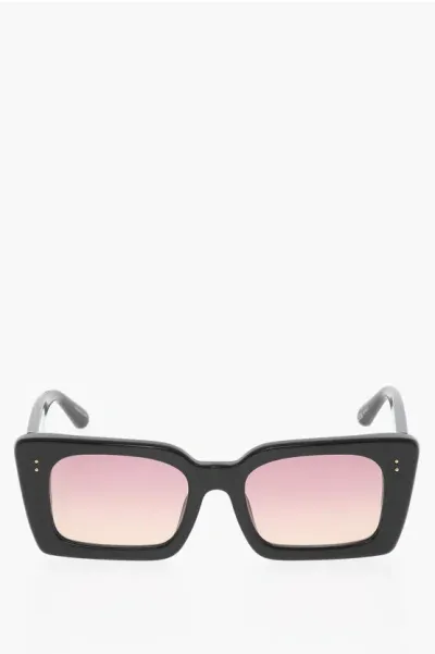 Linda Farrow Nieve Rectangular Frame Sunglasses In Black