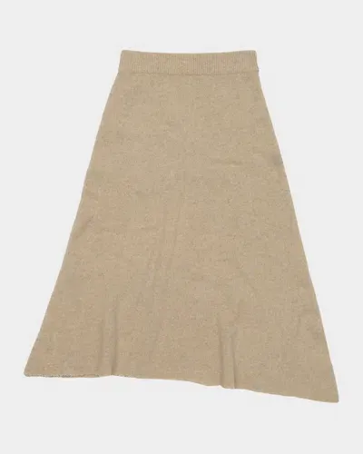 Lingua Franca Asymmetric A-line Brushed Wool Skirt In Linen