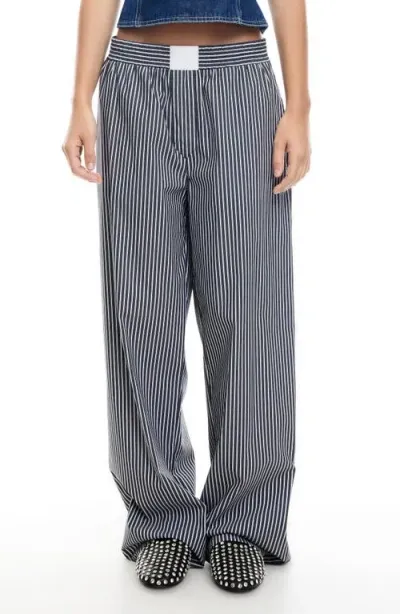 Lioness Cobain Stripe Cotton Blend Pants In Onyx Stripe