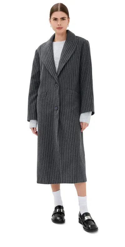 Lioness Olsen Coat Onyx Pinstripe