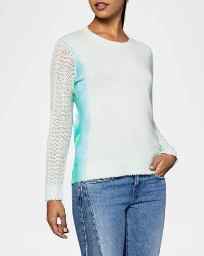 Lisa Todd Side By Side Ombre Mixed-stitch Pullover In Barely Blue