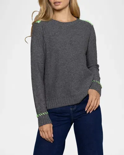 Lisa Todd Think Twice Whipstitch Cashmere Pullover In Ash