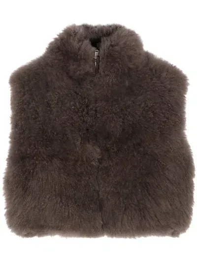 Liska Fur-design Cashmere Gilet In Braun