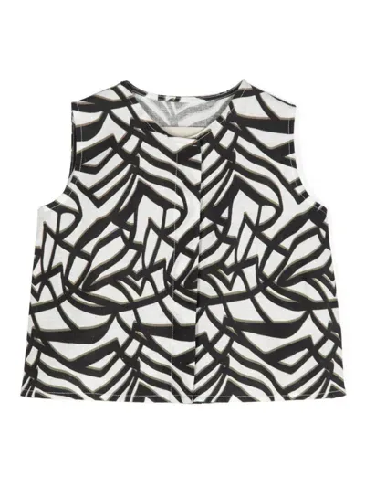 Little Bambah Kids' Geometric Top In White