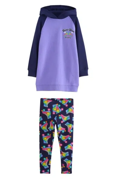 Little Bird Kids' Graphic Print Hoodie & Leggings Set In Blue