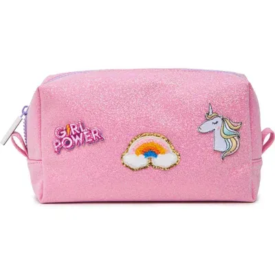 Little Chicken Kids Patched Pouch In Pink Glitter