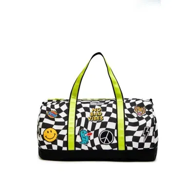 Little Chicken Kids' Travel Duffle Bag With Patches In Black And White