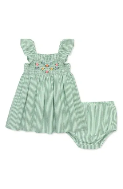 Little Me Baby Girls Green Embroidered Sundress