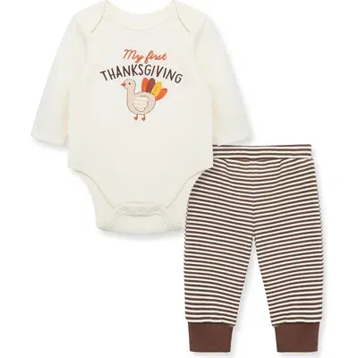 Little Me Kids'  Turkey Cotton Bodysuit & Leggings Set In Multi