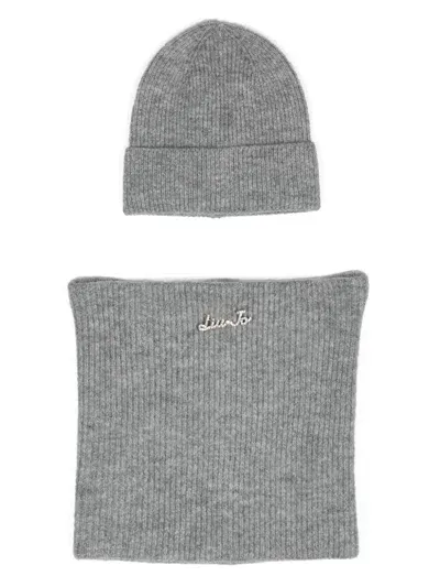 Liu •jo Beanie And Snood Set In Grey