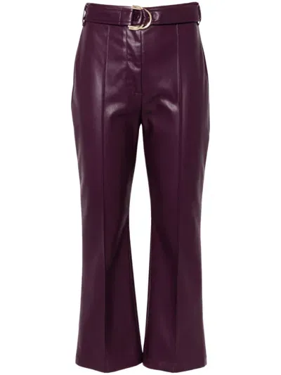 Liu •jo Coated Flared Trousers In Violett