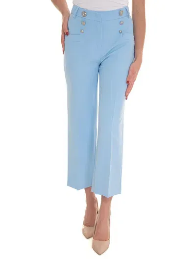 Liu •jo Cropped Trousers In Sky Blue