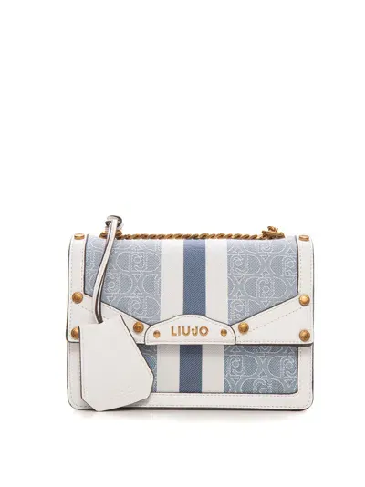 Liu •jo Crossbody Shoulder Bag In Celeste-bianco