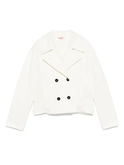 Liu •jo Kids' Double-breasted Blazer In White