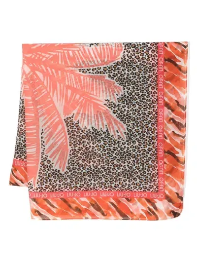 Liu •jo Animalier-print Scarf In Multicolore