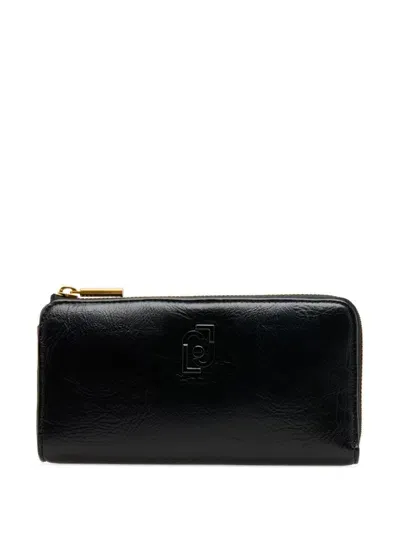 Liu •jo Glossy Zip-around Wallet In Schwarz