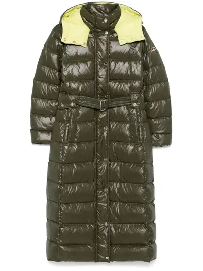 Liu •jo Hooded Padded Coat In Green