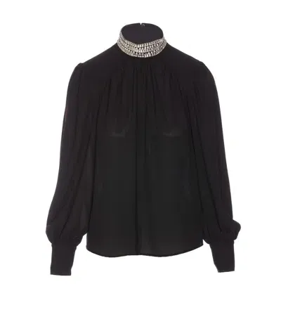 Liu •jo Liu Jo Black Turtleneck Blouse With Rhinestones