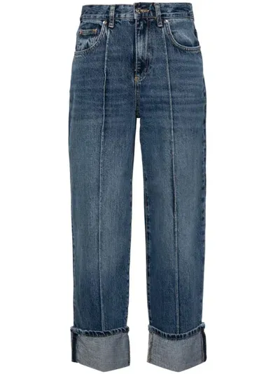 Liu •jo Mid-rise Cropped Jeans In Blue