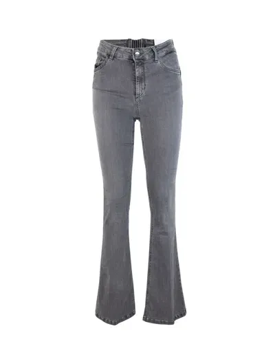 Liu •jo Jeans Grigio Con Logo In Strass In 87355