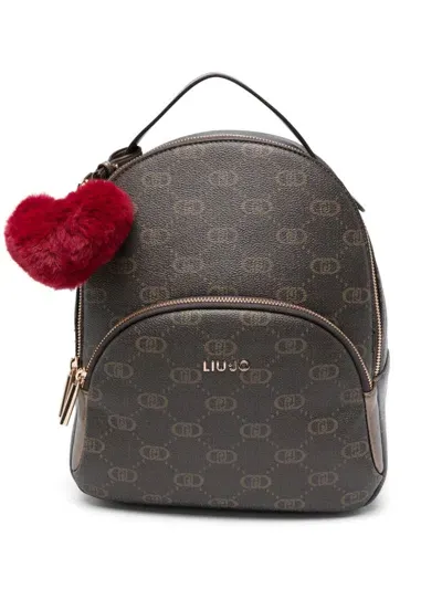 Liu •jo Logo And Charm Backpack In Brown