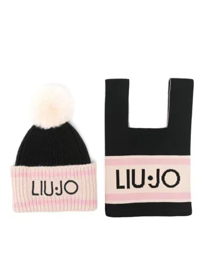 Liu •jo Logo-embroidered Beanie Hat In Schwarz