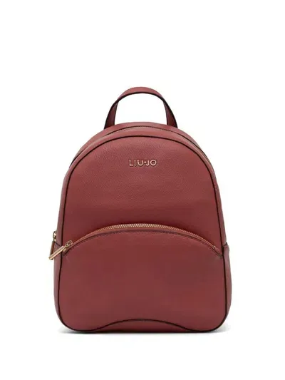 Liu •jo Logo-lettering Backpack In Red