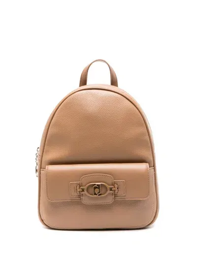 Liu •jo Logo-plaque Backpack In Brown