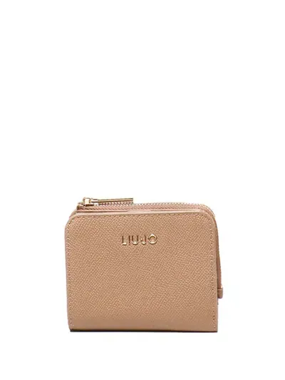 Liu •jo Logo-plaque Faux-leather Wallet In Brown