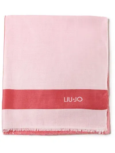 Liu •jo Logo-print Scarf In Pink