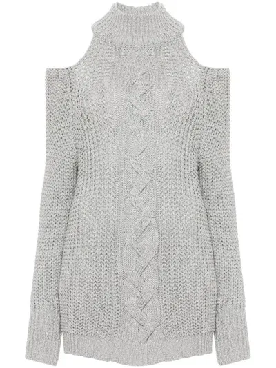 Liu •jo Lurex Sweater In Silver