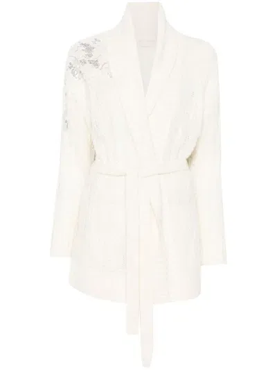 Liu •jo Sequin-embellished Cardi-coat In White