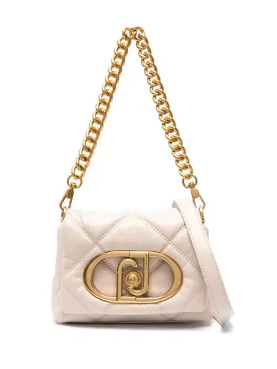 Liu •jo Small Lapuffy Shoulder Bag In Beige