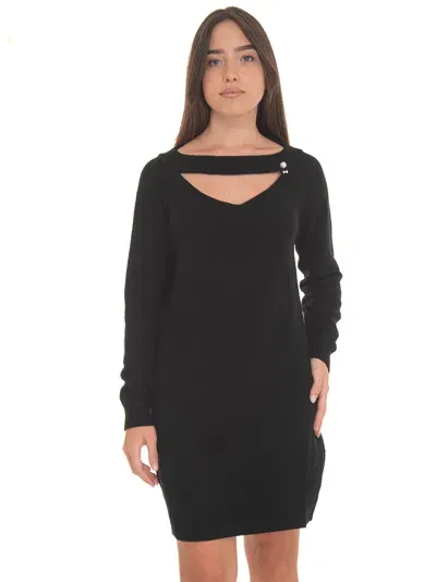 Liu •jo Woolen Dress In Schwarz