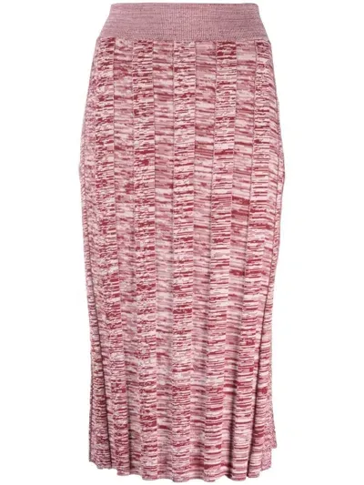 Live The Process Distressed-effect Pleated Skirt In Pink