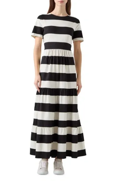 Lk Bennett Leigh Stripe Maxi Dress In Black Multi