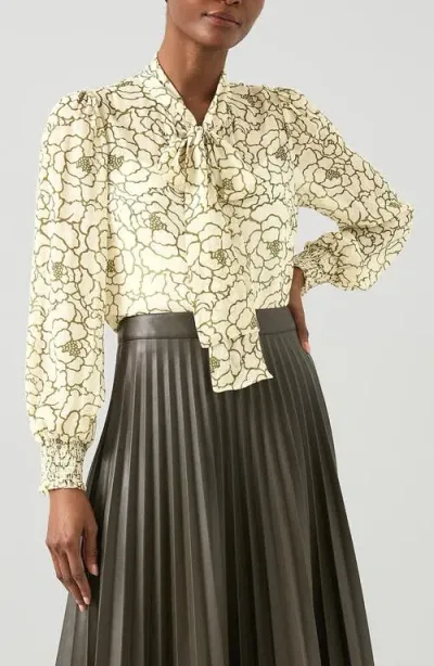 Lk Bennett Penny Peony Blouse In Cream Multi