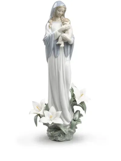 Lladrò Madonna Of The Flowers Figurine (33cm X 14cm) In White