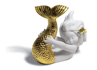 Lladrò Playing At Sea Figurine In Gold